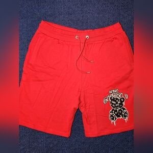 NWT AVENUE GEORGE V PARIS Mens Red Rhinestone Shorts Size 3XL XXXL